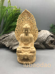 仏教美術品 薬師如来 薬師仏 座像 精密彫刻　極上品　木彫仏像 供養品