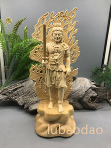 仏教美術 不動明王 仏像 不動明王像 立像 木彫仏像 極上品 彫刻工芸品 招財開運 