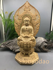 仏教美術 木彫仏像 阿弥陀如来 切金 精密彫刻 仏師で仕上げ品 招財開運 極上品 
