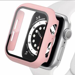 Apple Watch series7 45mm 全面保護 強化ガラス フィルム ケース ピンク