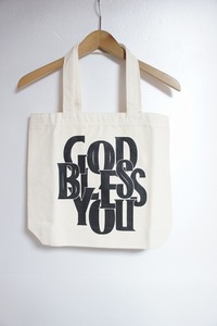 新品 20SS GOD BLESS YOU ゴッド ブレス ユー (EXAMPLE エグザンプル) TOTE BAG キャンバス トート バッグ カバン 生成り1210L