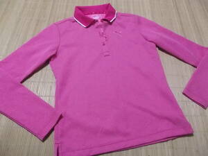 まとめて即決！プーマPUMA製ピンク速乾ゴルフ長袖ポロシャツ　小さいSサイズ