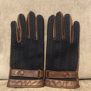 【値下げ】ポールスミス 美品 手袋 レザーグローブ 革手袋 裏地 ネイビー ブラウン