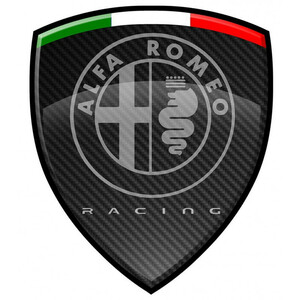 即納 アルファロメオ レーシング シールド イタリア ALFA ROMEO RACING 60mm x 75mm ステッカー 《送料無料》残り1点