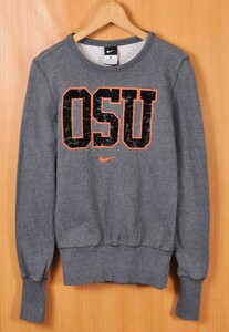 NIKE ナイキ オハイオ州立大学 カレッジ系 スウェット グレー USED加工プリント レディースXS(21134