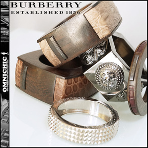 総額35万超【BURBERRY PRORSUM】アートオブジェとしても豪華◎贅沢すべてITALY製バーバリープローサムクロコダイルウッドブレスレット5点