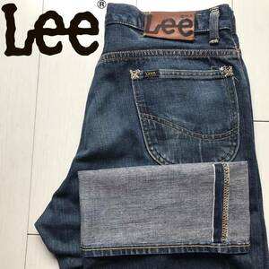 [ prompt decision ]W33 Lee Lee side black tag cell bichi one-side ear attaching Denim yellow orange stitch hem chain stitch TALON made in Japan cotton 100%