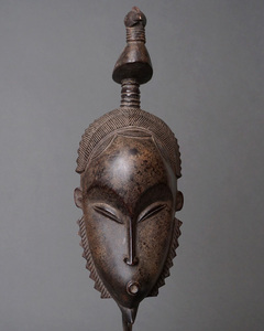 アフリカ　コートジボワール　グロ族　マスク　仮面　No.193　木彫り　アフリカンアート　彫刻　