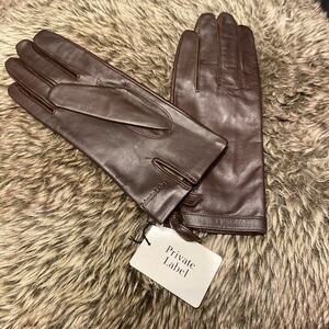  new goods / tag attaching / Private Label /PrivateLabel sheepskin leather gloves glove Brown leather 