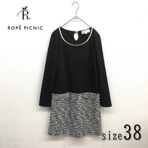 EZ2325●ROPE PICNIC ドッキング ワンピース●38●ブラック ロペピクニック