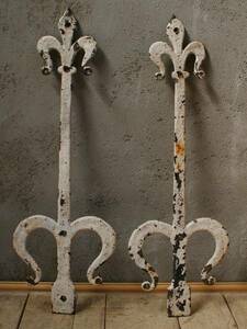  England antique iron made decoration metallic material ×2 fittings metallic material 5783