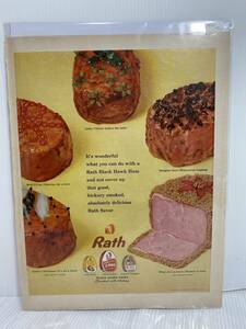 1963年12月13日号LIFE誌広告切り抜き【Rath/ハム　加工肉】アメリカ買い付け品60sビンテージ生活食品USA