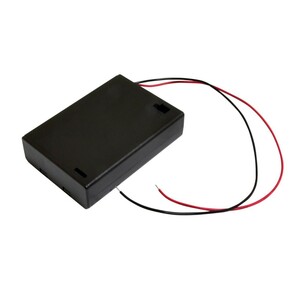 6475(1個) 電池ボックス 単4乾電池×4本 (SBH-441AS) フタ・スイッチ付　ケーブル20cm