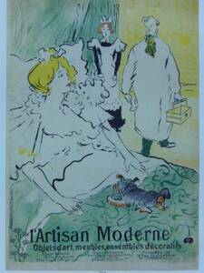 H・T・Lautrec、L'Artisan Moderne、希少画集画、状態良好、新品高級額装付、送料無料、洋画 人物 、fan