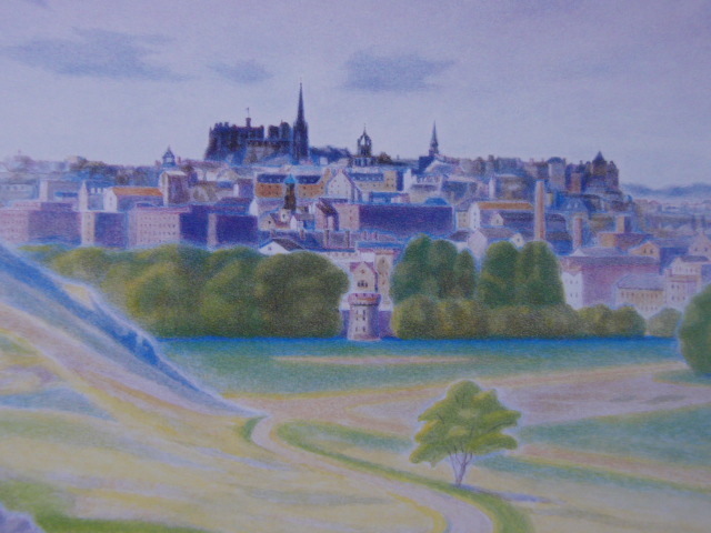 Jiro Igarashi, [Distant view of Edinburgh Castle], From a rare collection of framing art, New frame included, In good condition, postage included, Japanese painter, coco, Painting, Oil painting, Nature, Landscape painting