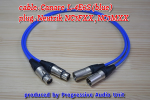 ** canare L-4E6S(blue)+XLR plug мужской - женский (NC3FM)/0.75m× 2 шт 