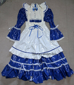  high quality new work long made clothes lustre enamel costume play clothes manner shoes . wig optional 