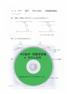 プロが教える 数学 中学 2年 DVD 4 平行と合同 応用編 問題集 中２ 中学２年 中学校 復習 自宅学習 問題 教材 まとめ プリント 販売多数