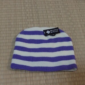 キッズ ニットキャップ 紫