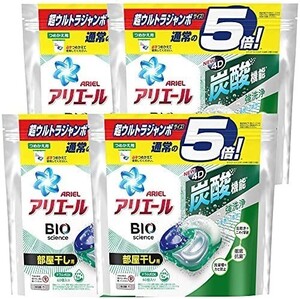 アリエール ジェルボール4D 洗濯洗剤 ドライ リビング 詰め替え 詰 替 (60個入×4袋セット) 超ウルトラジャンボ