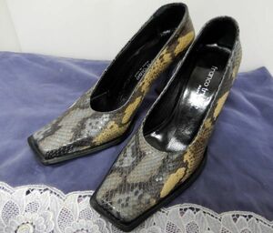  shoes * franc koto lower z* python print pumps 35.5( approximately 22~22.5cm)*FRANCO TROISE * lady's shoes 