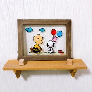 インテリア雑貨 スヌーピー SNOOPY ガラス絵 ガラスデコ ガラスペイント