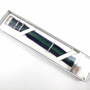 ナイロン製ミリタリーストラップ 布ベルト natoタイプ 腕時計 ネイビーX緑 ストライプ 20mmの画像7