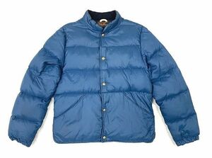 70's 米国製 黒タグ エディーバウアー Eddie Bauer ダウンジャケット リップストップ ネイビー サイズM位 [l-0047]