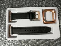 [新品][送料込] カバー付 apple watch アップルウォッチ バンド 黒/ローズゴールド　 38mm / 40mm 41mm 本革 _画像9