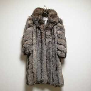 USED◆Nitsa Furs 毛皮 ロングコート ブルーフォックス　ギリシャ