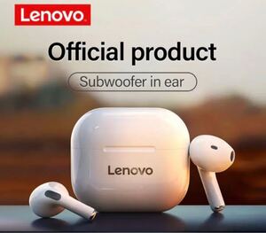 ワイヤレスイヤホン Bluetoothイヤホン Lenovo レノボ ホワイト 完全ワイヤレスイヤホン 自動 充電式