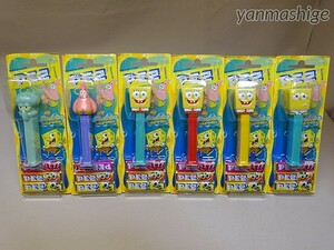 新品PEZ 2004年製 「スポンジボブ」 6種セット ディスペンサ・カラーバリエーション SpongeBob Squarepants ペッツ