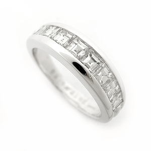 [ зеленый магазин ломбард ] Boucheron квадратное cut кольцо с бриллиантом K18WG[ б/у ]