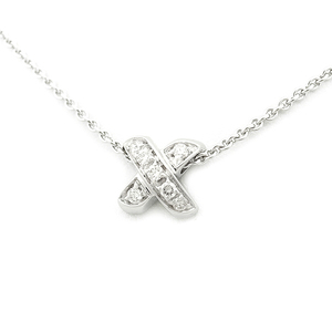 [ green shop pawnshop ] Tiffany signature diamond necklace 7P diamond K18WG[ used ]