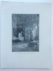 ミュシャ　ドイツの歴史から 聖ベルナールとコンラッド3世 1898年オリジナル版画