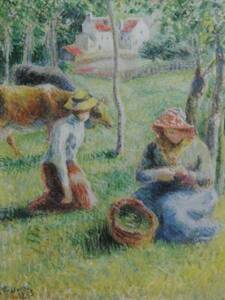 Art hand Auction Camille Pissarro, GARDEUSE DE VACHE, Überseeausgabe, sehr selten, Werkverzeichnis, Neu mit Rahmen, Lüfter, Malerei, Ölgemälde, Porträts