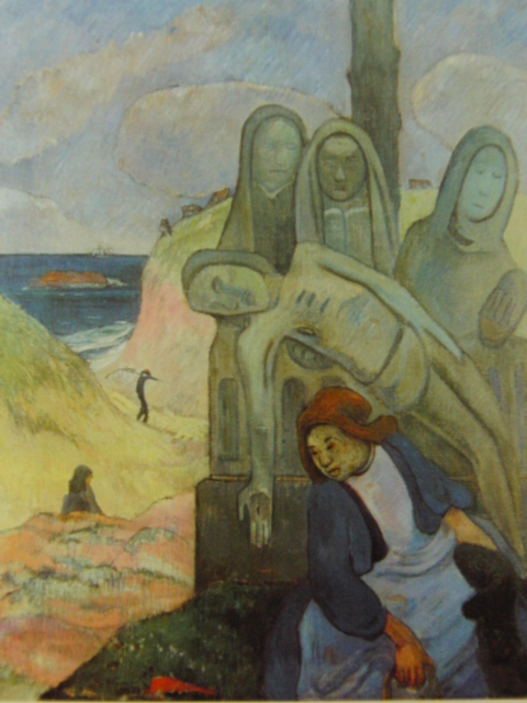 Paul Gauguin, [Kreuzigung Christi], Aus seltenen Kunstbuchgemälden, Brandneuer, hochwertiger Rahmen/Rahmen, Guter Zustand, Kostenloser Versand, Malerei Ölgemälde Ölgemälde, Landschaftsmalerei, jup, Malerei, Ölgemälde, Porträt