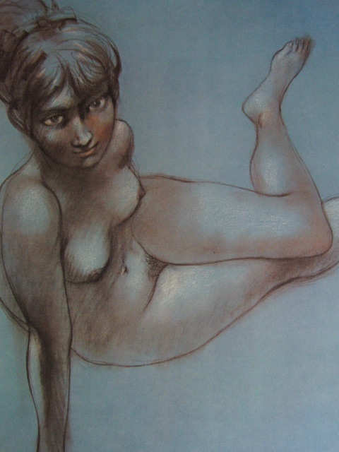 古泽石美, [12], 极为罕见, 1969 年, 限量 2000 份, 摘自一本大幅面装裱艺术书, 包含新框架, 状况良好, 已含邮费, 日本画家, 一位美丽女人的画像, 可可, 绘画, 油画, 肖像