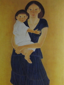 大野俊明、「母子」、希少な画集より、 新品高級額装付、日本人画家 送料無料,coco