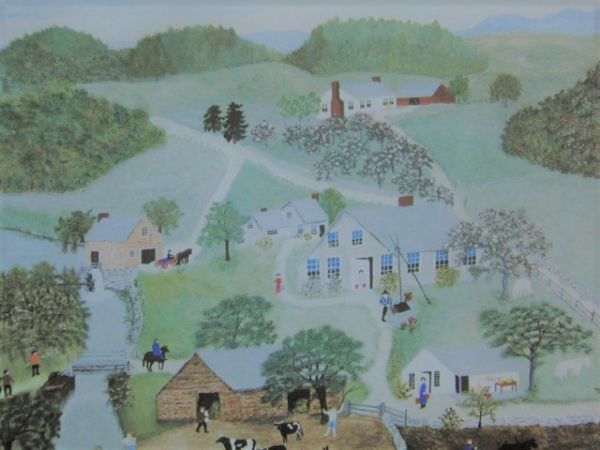 Grandma Moses, Old Oak Bucket, Rare art book, In good condition, Brand new with high-quality frame, free shipping, American painter, keme, Painting, Oil painting, Nature, Landscape painting