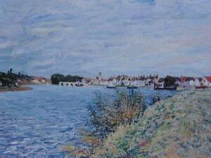 Alfred Sisley、サンマ・メス、希少画集画、新品高級額、額装付、状態良好、油彩 風景、送料込み、fan