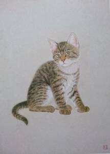 田口 昌宏、【子猫】、人気作品、希少画集・額装画、四季、風景、状態良好、送料無料