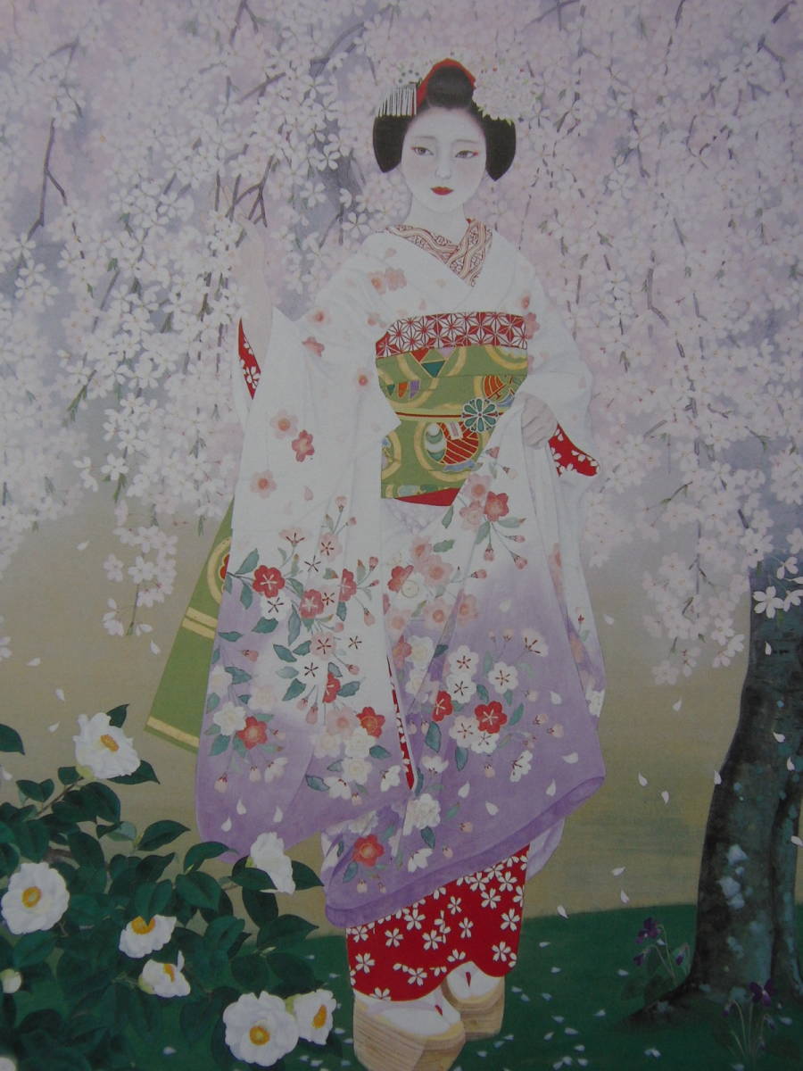 Rieko Morita, [Under the Flowers], From a rare collection of framing art, New frame included, In good condition, postage included, Japanese painter, coco, Painting, Oil painting, Portraits