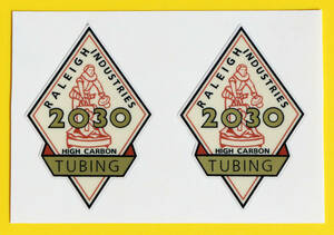 送料無料 RALEIGH 2030 TUBING Sticker ラレー カッティング ステッカー デカール 2枚セット 53mm x 36mm