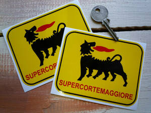 送料無料 SUPERCORTEMAGGIORE AGIP STICKER ステッカー デカール 2枚セット 108mm × 85mm