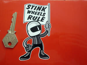 送料無料 STINK WHEELS RULE 2 Stroke Bike Rider STICKER ライダー ステッカー デカール セット 50mm x 100mm