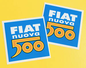 ★送料無料★FIAT NUOVA 500 STICKER DECAL フィアット ヌォーヴァ ステッカー デカール 2枚セット 100mm