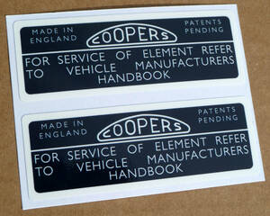 ★送料無料★COOPERS Sticker クーパーズ ステッカー デカール ペア 90mm x 32mm