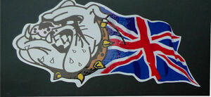 送料無料 BRITISH BULLDOG UNION JACK ユニオンジャック ブルドッグ ステッカー デカール ペア 50mm x 24mm