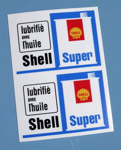 送料無料 SHELL SUPER Decal Sticker シェル ステッカー デカール セット90mm x 63mm 2枚セット